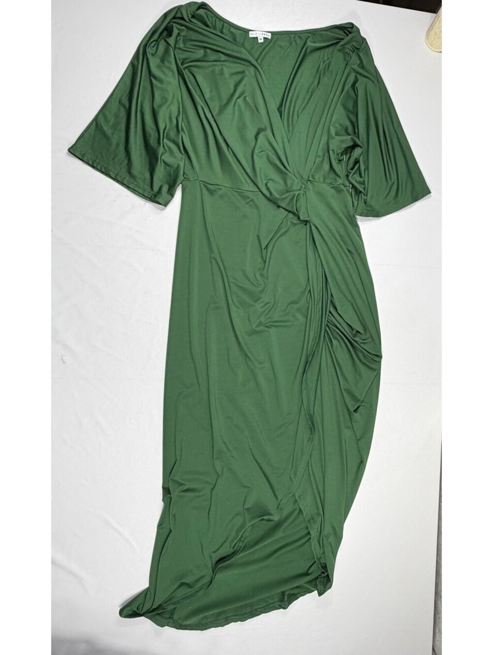 Baltic Born Green Plus Size 3X Midi Dress with Knot Detail
